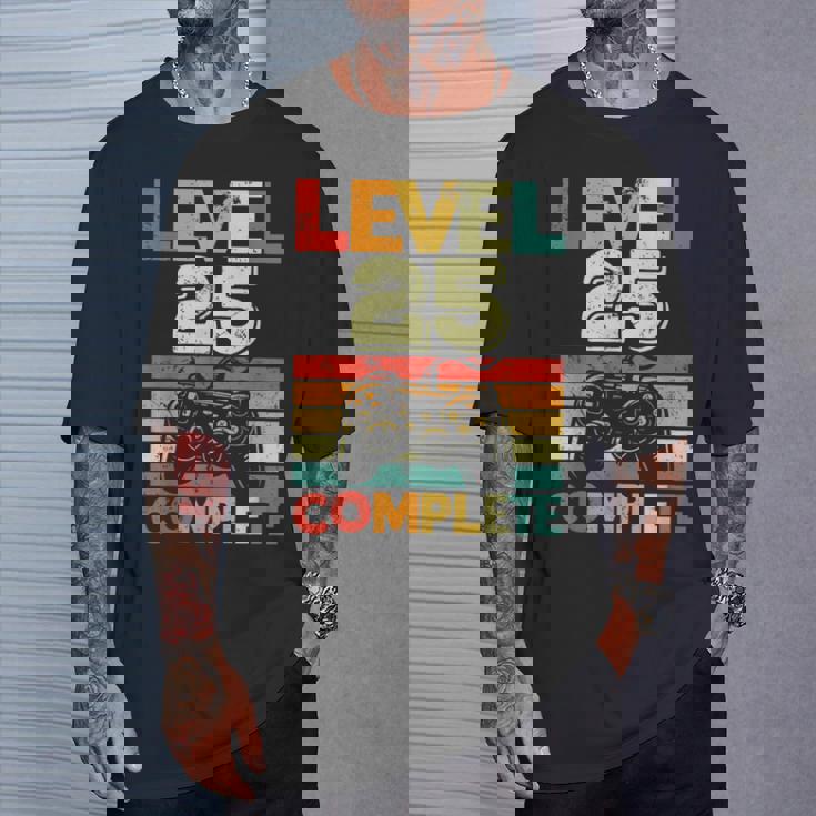 Video Gamer Nivel 25 Completo Retro 25 Aniversario De Bodas Camiseta unisex Regalos para él