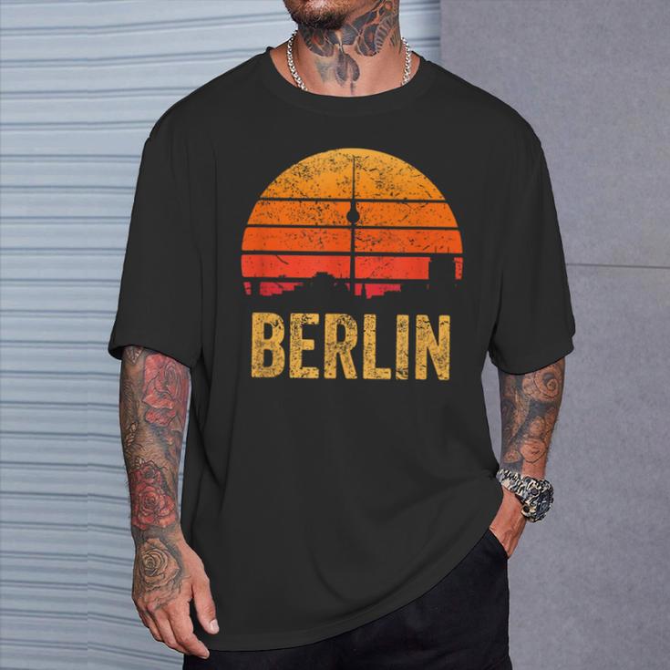 Vintage 80S Retro Berlin Silhouette Skyline Souvenir T-Shirt Geschenke für Ihn