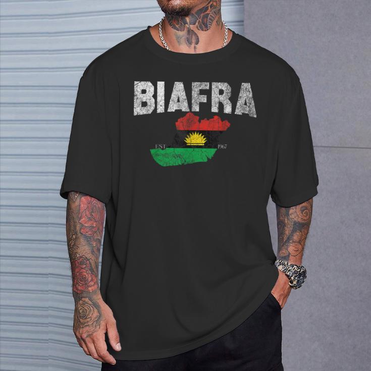 Vintage Biafra Flag Biafra Card Biafra Est 1967 T-Shirt Geschenke für Ihn