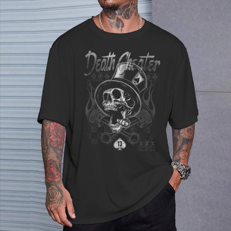 Vintage Death Cheater Skull T-Shirt Geschenke für Ihn