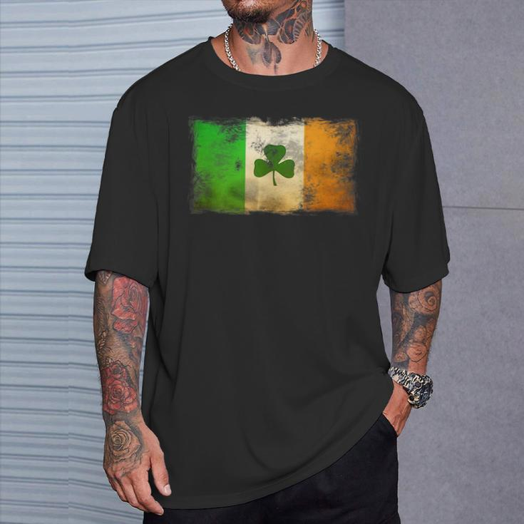 Vintage Flag Ireland Grunge Distressed Irish Top T-Shirt Geschenke für Ihn