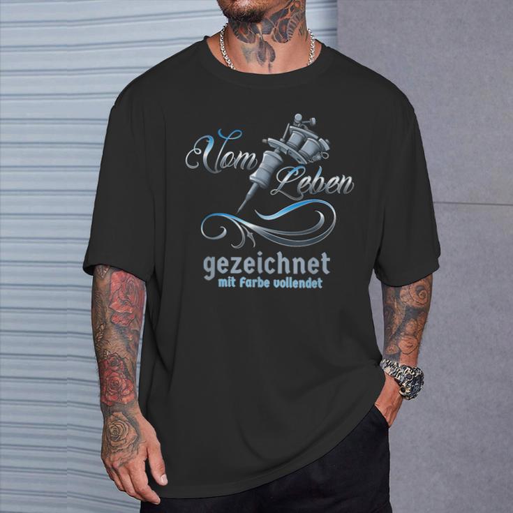 Vintage Tattoo Withom Leben Drawn With Colour Enriched T-Shirt Geschenke für Ihn