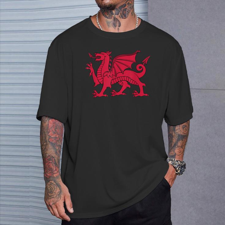 Walisischer Roter Drache Wales Flag T-Shirt Geschenke für Ihn