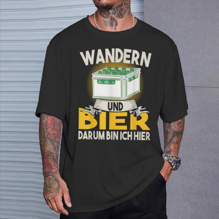 Wandern Und Bier Darum Bin Ich Hier Bierkasten T-Shirt Geschenke für Ihn