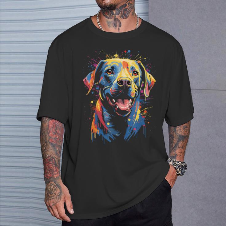 Watercolour Colourful Labrador Labbi T-Shirt Geschenke für Ihn