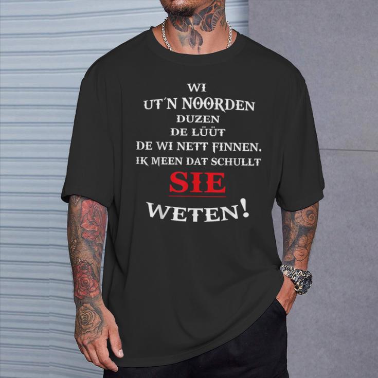 Wi Ut`N Noorden Flat German Nordic German Slogan T-Shirt Geschenke für Ihn