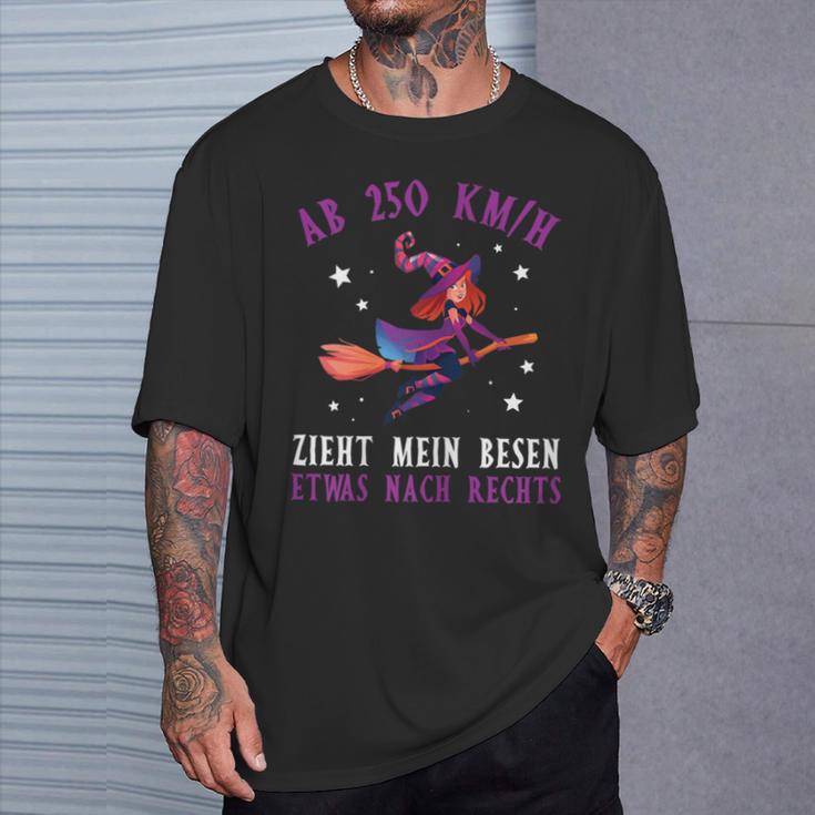 Women's From 250 KmH Zzug Mein Besen Nach Rechts Witches Saying T-Shirt Geschenke für Ihn