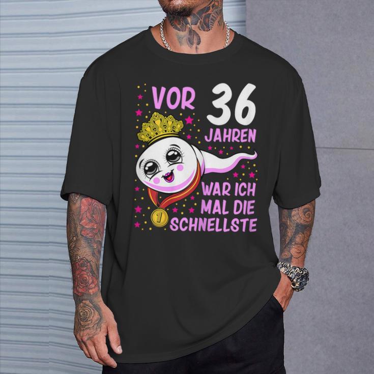 Women's Or 36 Jahren War Ich Mal Die Fastelste 36Th Birthday T-Shirt Geschenke für Ihn