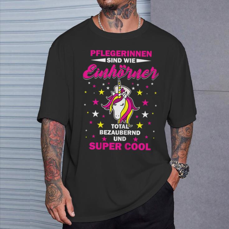 Women's Nursing Unicorn Care Altenpfleger Slogan T-Shirt Geschenke für Ihn