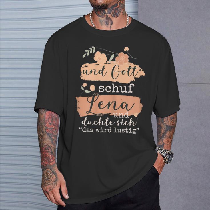 Women's Name Lena Birthday And God Schuf Lena T-Shirt Geschenke für Ihn