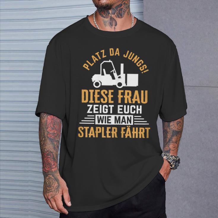 Women's Zegt Euch Wie Man Stapler Fahrt Forklift Driver T-Shirt Geschenke für Ihn