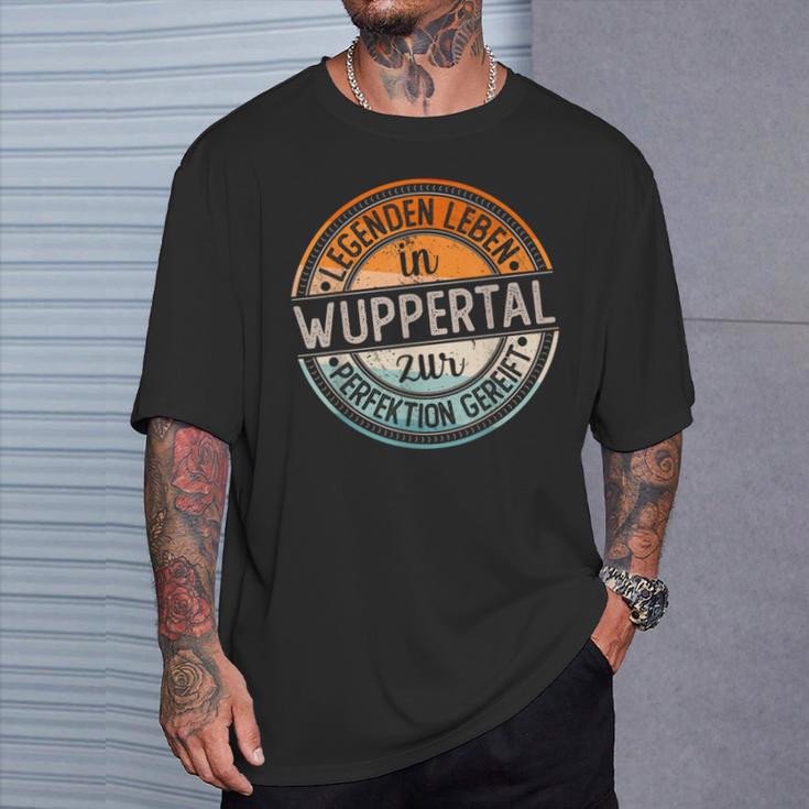 Wuppertal Retro Colours Legends Life In Wuppertal T-Shirt Geschenke für Ihn