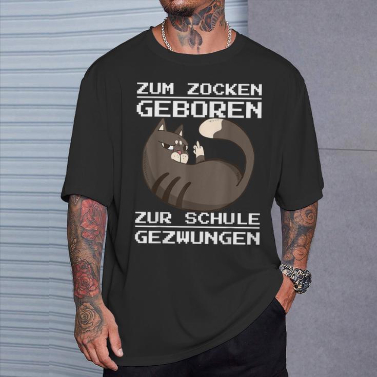 Zum Zocken Geboren Zum Schule Forces Console Ps5 Gaming T-Shirt Geschenke für Ihn