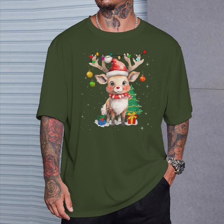 Christmas Children Reindeer Red Nose T-Shirt Geschenke für Ihn