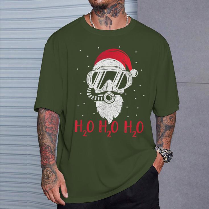 Diving Santa Claus H2o H2o H2o Xmas Diving T-Shirt Geschenke für Ihn