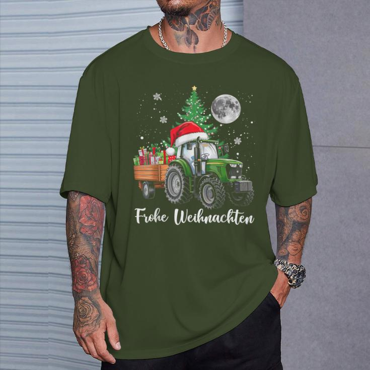 Fröhliche Weihnachten Santa Tractor Bauer Fährt Christmas T-Shirt Geschenke für Ihn