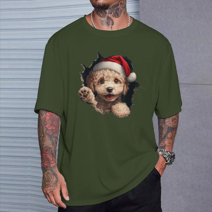 Poodle Dog Owner Dog Christmas Hat T-Shirt Geschenke für Ihn