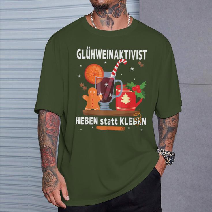 Glühweinaktivist Heben Statt Kleben Christmas Mulled Wine T-Shirt Geschenke für Ihn