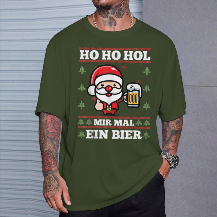 Ho Ho Hol Mir Mal Ein Bier Ugly Christmas S T-Shirt Geschenke für Ihn