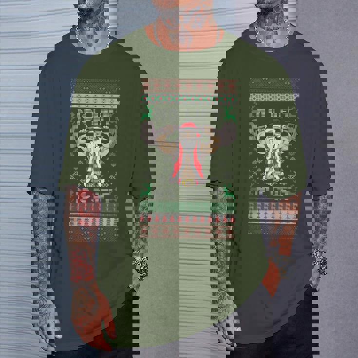 No Lift No Santa Gym Ugly Christmas Sweater T-Shirt Seseable UK