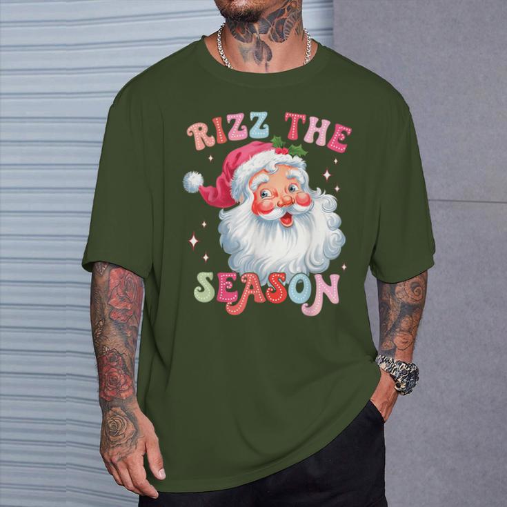 Rizz The Season Christmas Rizzmas Santa Claus Rizzler T-Shirt | Mazezy