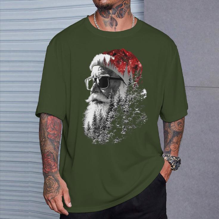 Santa Claus Christmas Motif X-Mas Sunglasses Santa T-Shirt Geschenke für Ihn