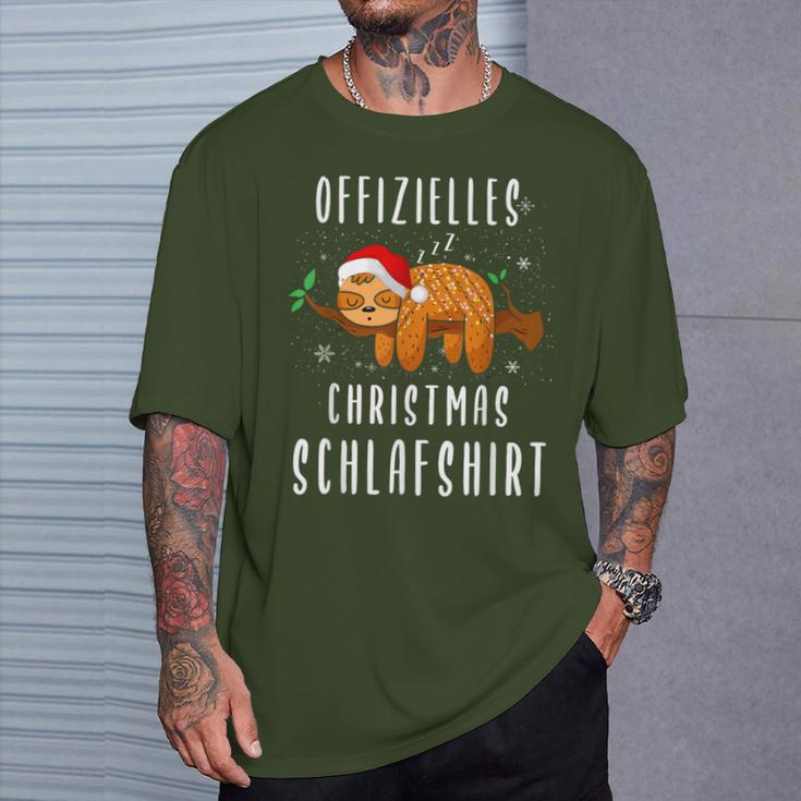 Sloth Christmas Pyjamas Sleep T-Shirt Geschenke für Ihn