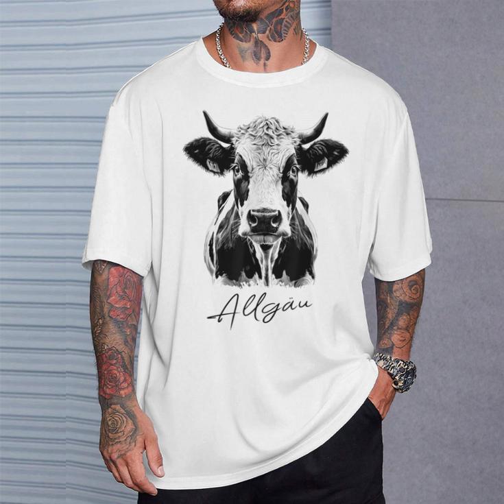 Allgäu Alpsintage Cow Bavaria Souvenir Fun Gray T-Shirt Geschenke für Ihn