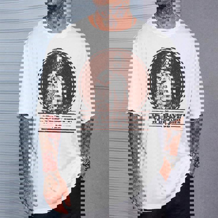Big Lebowski Distressed Dude Abides Stamp Maglietta Regalos para él