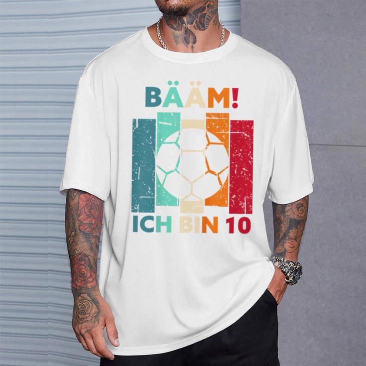 Children's Bäm Ich Bin 10 Zehn Jahre Junge 10Th Birthday Football T-Shirt Geschenke für Ihn