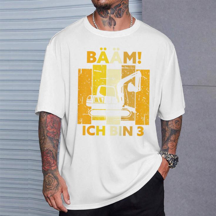 Children's Bäm Ich Bin 3 Drei Jahre Boy 3Rd Birthday Digger T-Shirt Geschenke für Ihn