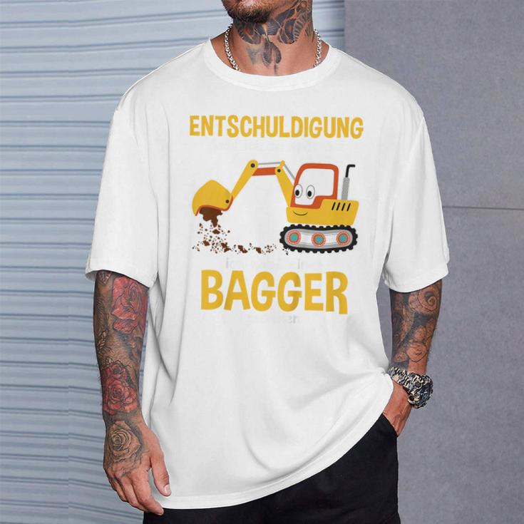 Children's Excuse Das Ich Zu Spät Bin Digger Driver Boy Digger 80 T-Shirt Geschenke für Ihn