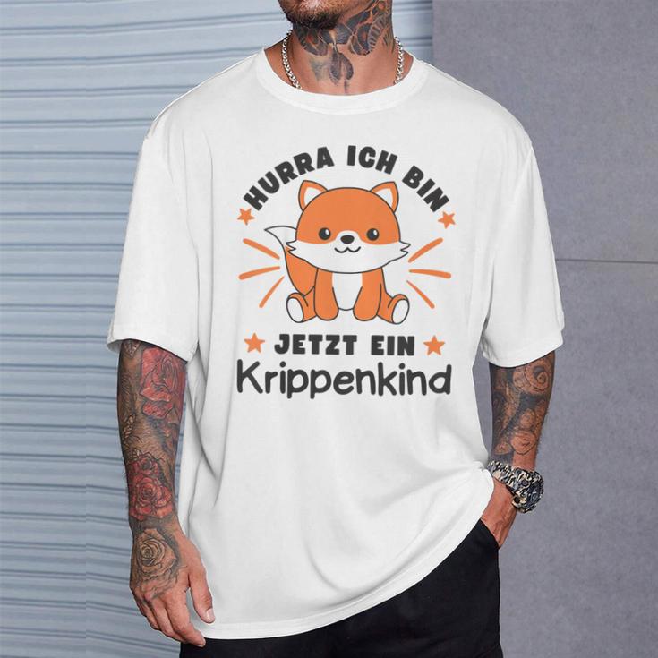 Children's With Hurra Ich Bin Jetzt Ein Krippenkind Fox T-Shirt Geschenke für Ihn