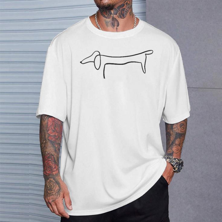 Dachshund Single Line Dog Owner Mummy T-Shirt Geschenke für Ihn