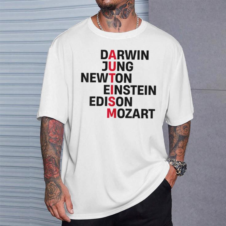 Darwin Jung Newton Einstein Edison Mozart Autism Awareness T-Shirt Geschenke für Ihn