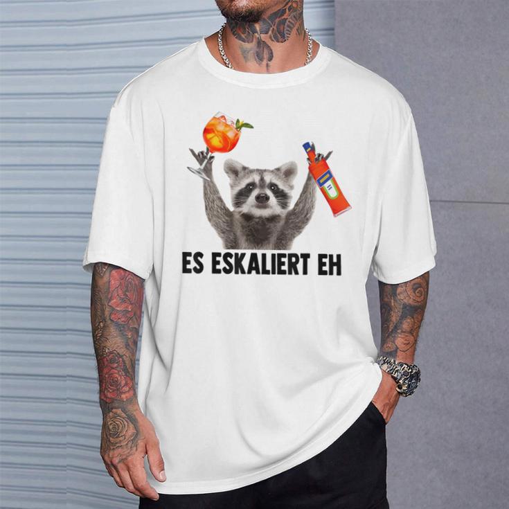 Es Eskaliert Eh X Raccoon Meme Racoon X Pedro Spritz T-Shirt Geschenke für Ihn