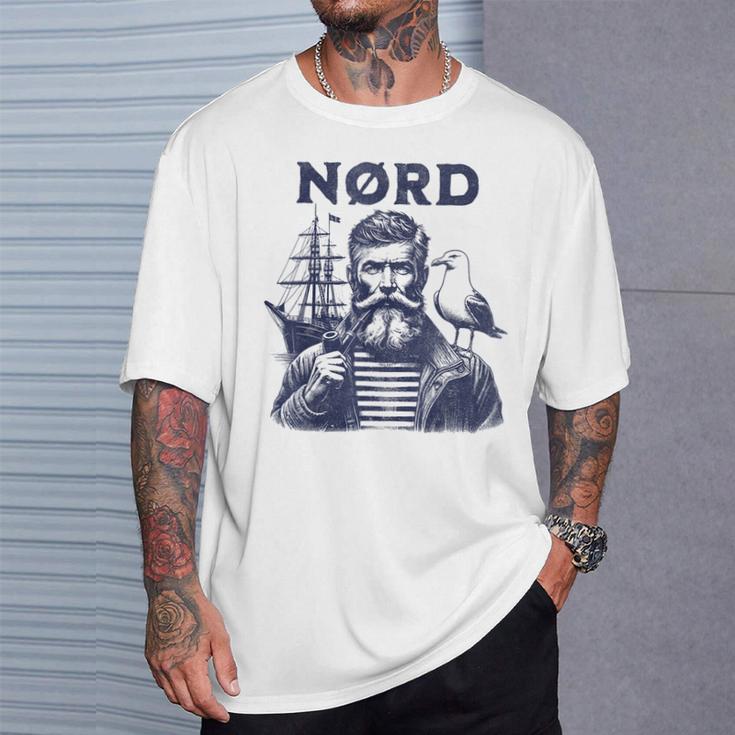 Fischer Mit Seagull Nord Sailor Captain T-Shirt Geschenke für Ihn