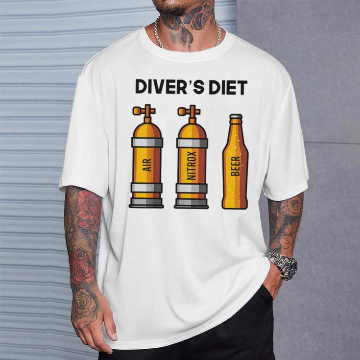 Diving For Diving Diet Beer Blue T-Shirt Geschenke für Ihn