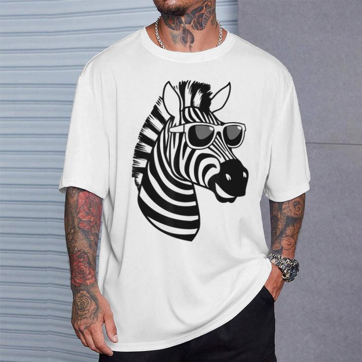 Zebra With Sunglasses T-Shirt Geschenke für Ihn