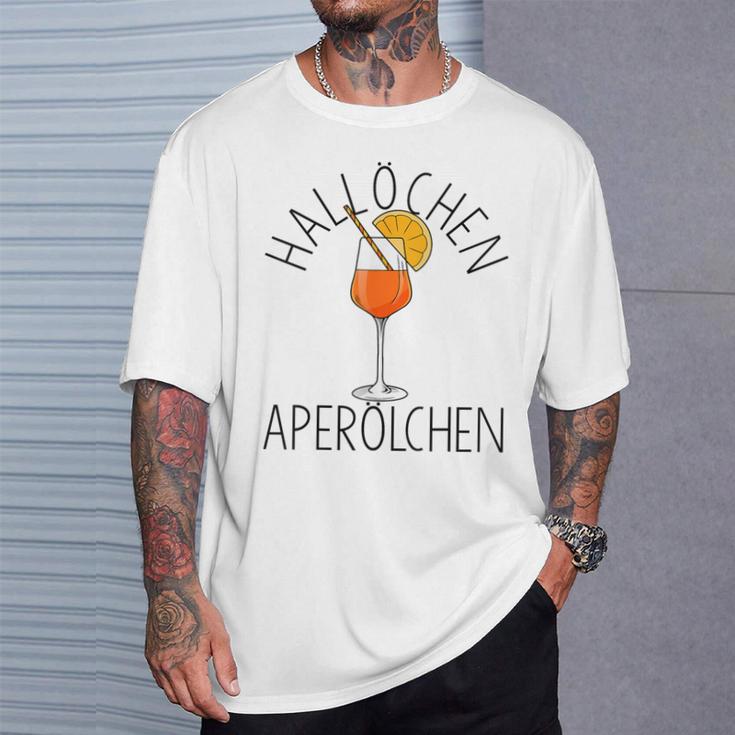 Hallöchen Aperölchen Aperölchen Aperitif Cocktail Aperitif Spritz T-Shirt Geschenke für Ihn