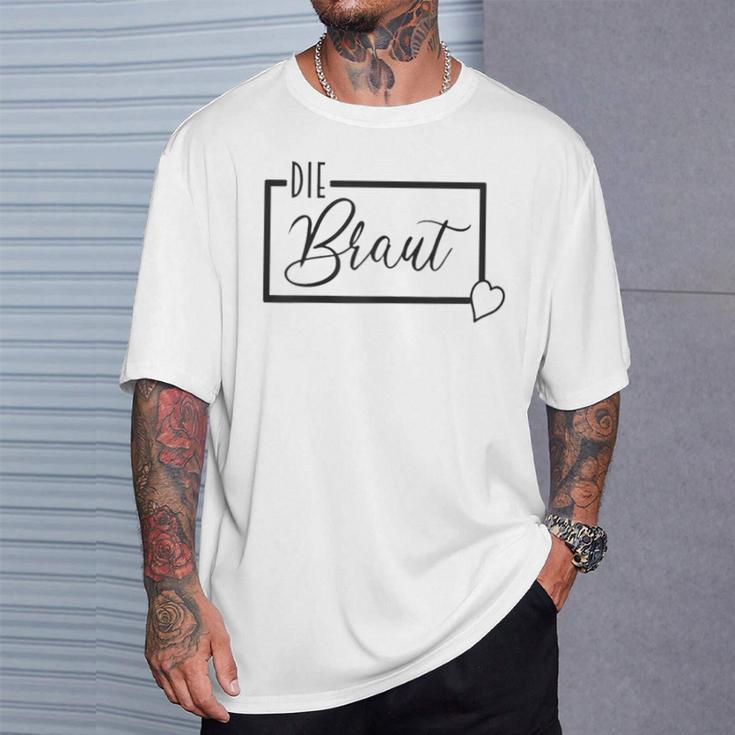 Jga Braut Hochzeit Junggesellenabschied Party Weiss Herz T-Shirt Geschenke für Ihn