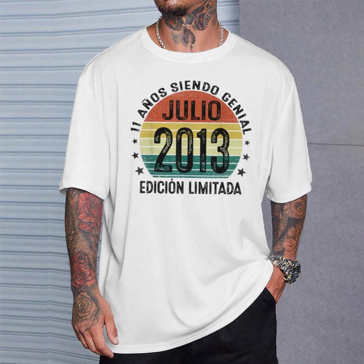 Julio 2013 11 Años Cumpleaños Niño Fabricado En 2013 Camiseta unisex Regalos para él