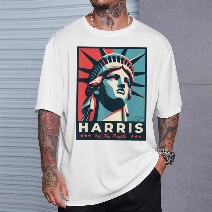 Kamala Harris 2024 Freiheitsstatue Repräsentiert Freiheit 2024 T-Shirt Geschenke für Ihn