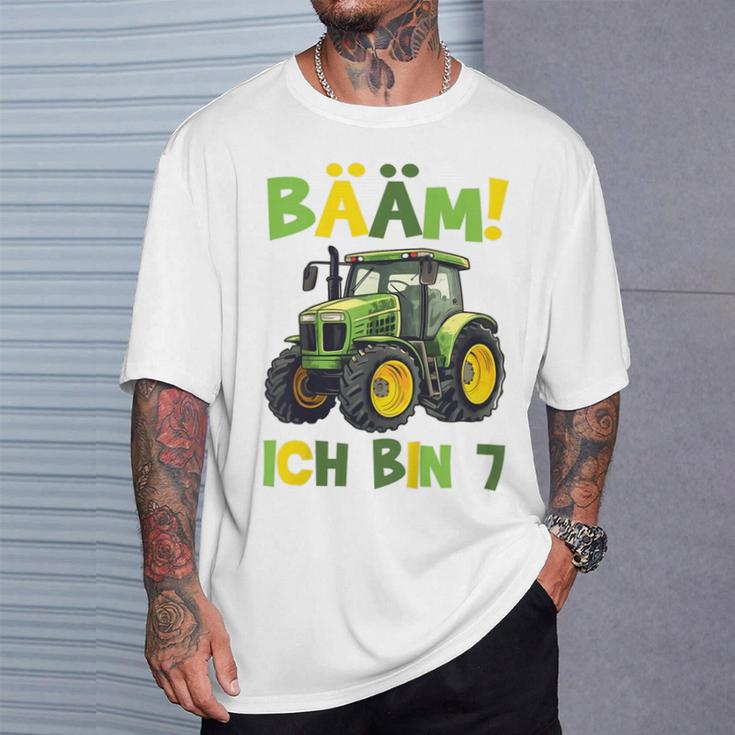 Kinder Bääm Ich Bin 7Ier Jahre Junge 7Th Birthday Tractor T-Shirt Geschenke für Ihn