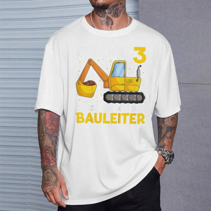 Kinder Endlich 3 Jetzt Bin Ich Der Bauleiter Geburtstagskind Digger T-Shirt Geschenke für Ihn