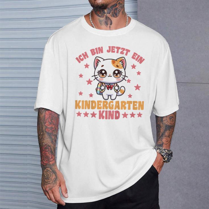 Kinder Ich Bin Jetzt Ein Kindergartenkind Kindergarten Cat German T-Shirt Geschenke für Ihn