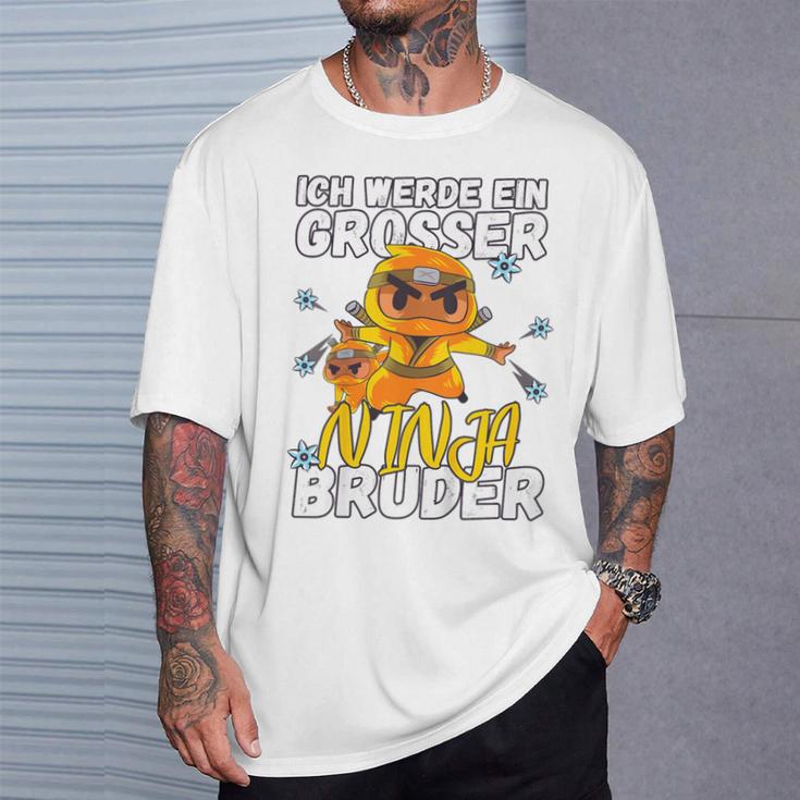 Kinder Ich Werde Ein Große Ninja Bruder Pregnancy Announcement 80 T-Shirt Geschenke für Ihn