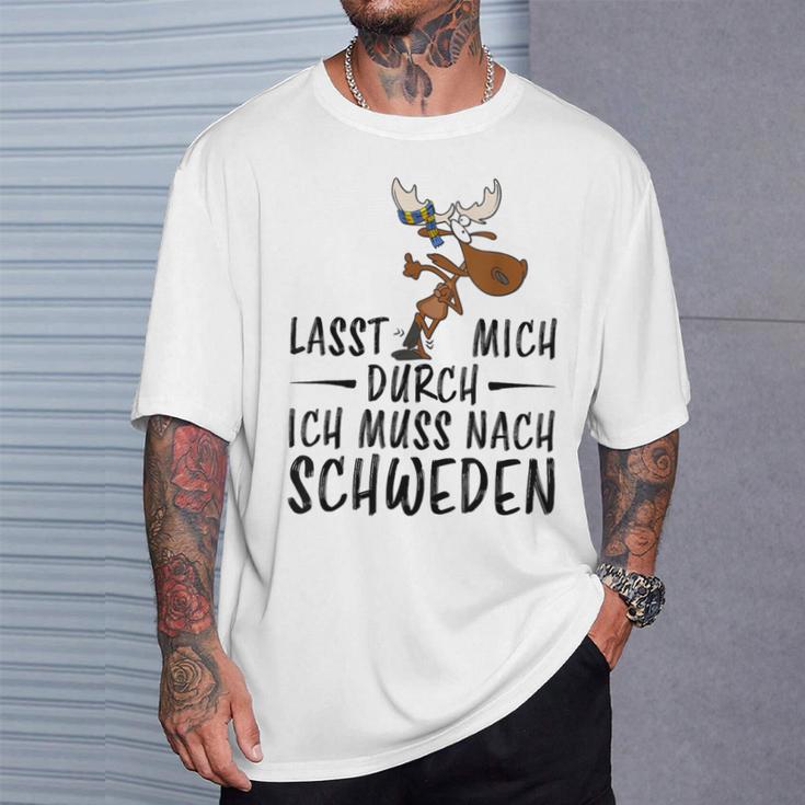 Lass Mich Durch Ich Muss Nach Sweden Blue T-Shirt Geschenke für Ihn