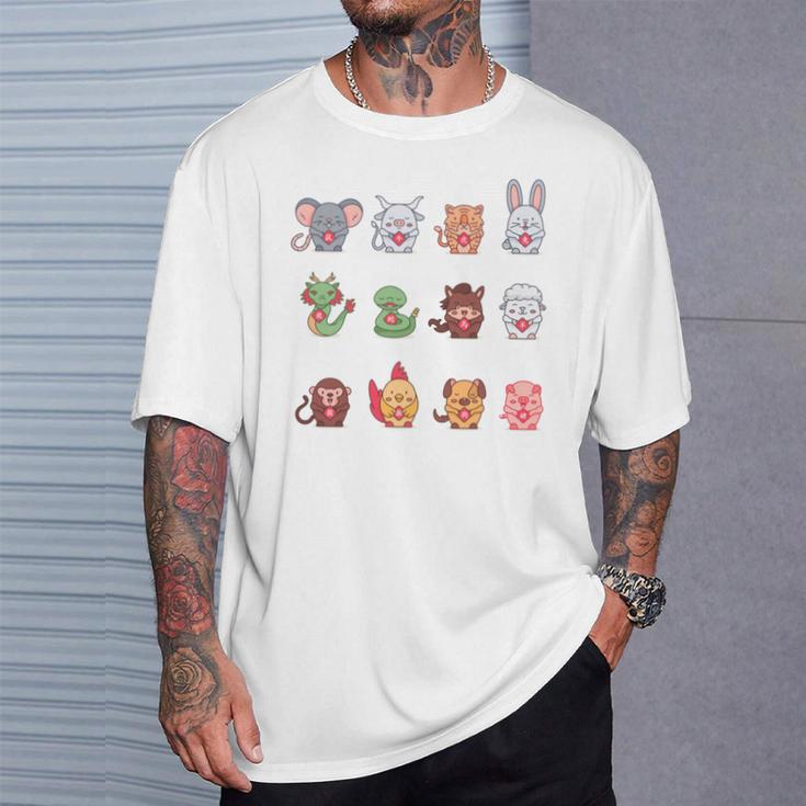 Lindos Signos Del Zodiaco Chino Manga Larga Camiseta unisex Regalos para él