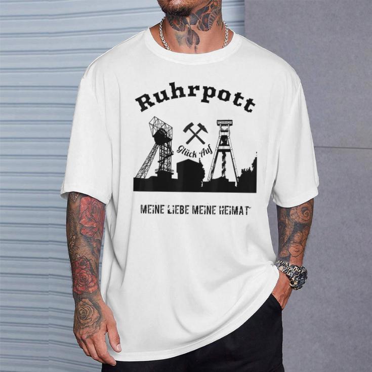 Meine Heimat Glück Auf Zechen Aus Dem Ruhr Region T-Shirt Geschenke für Ihn